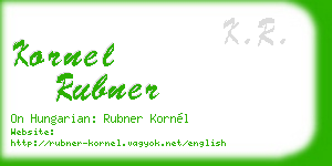kornel rubner business card