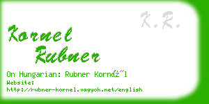 kornel rubner business card